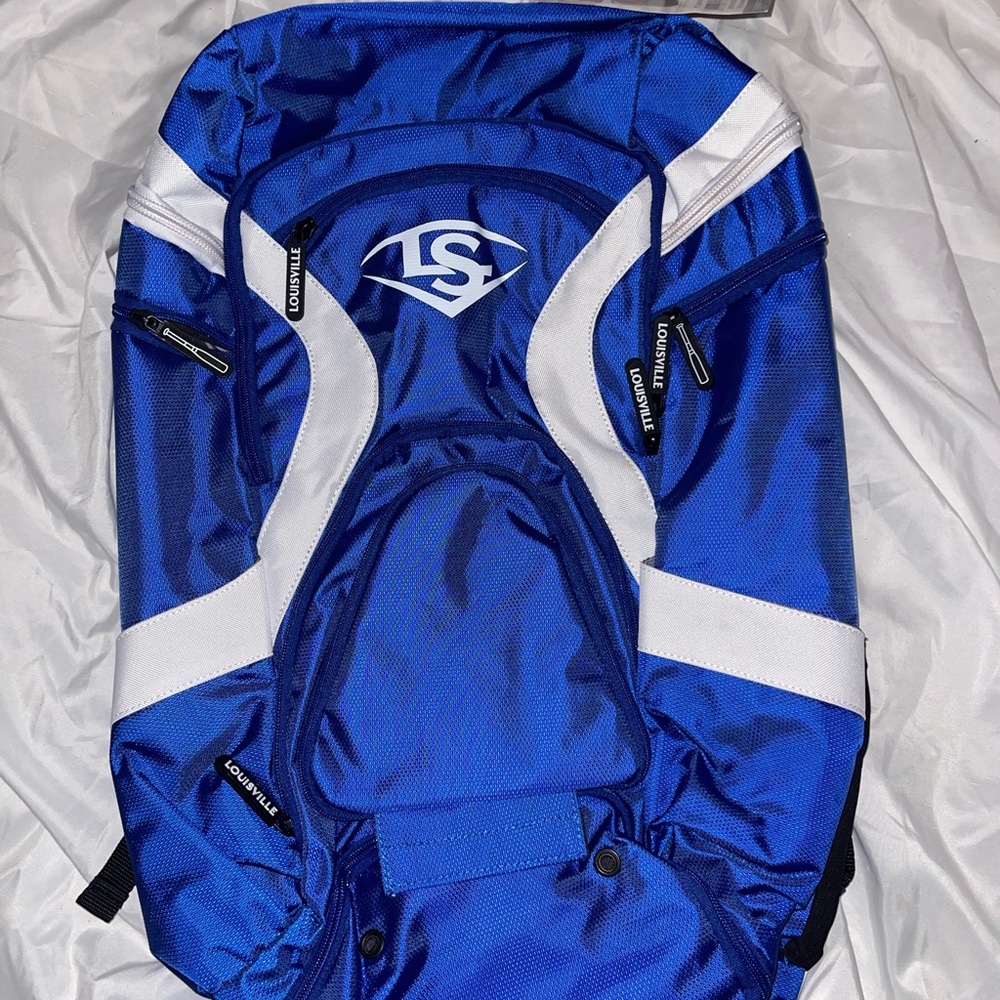 Blue and White bat bag